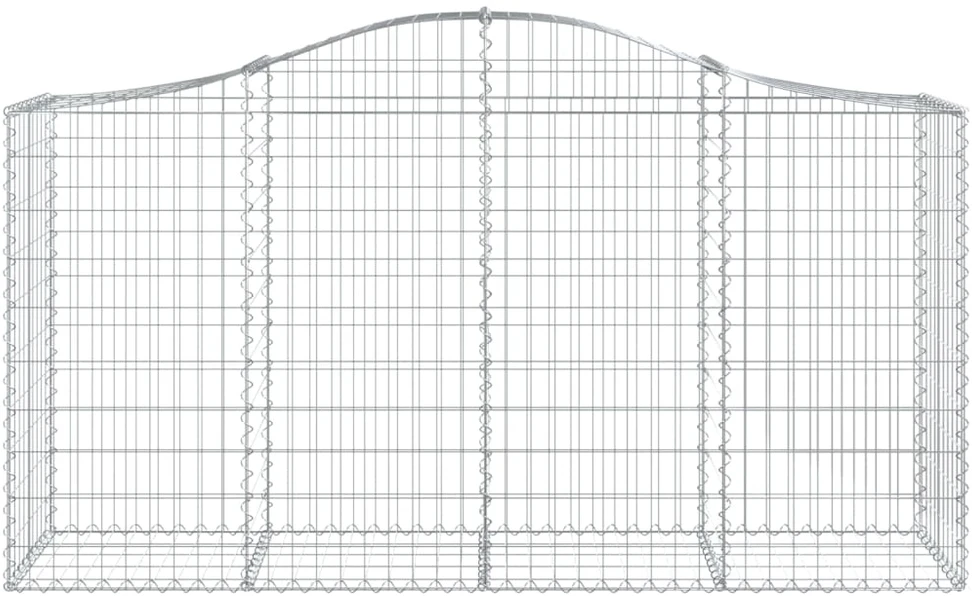 Išlenkti gabiono krepšiai, 5vnt., 200x50x100/120cm, geležis