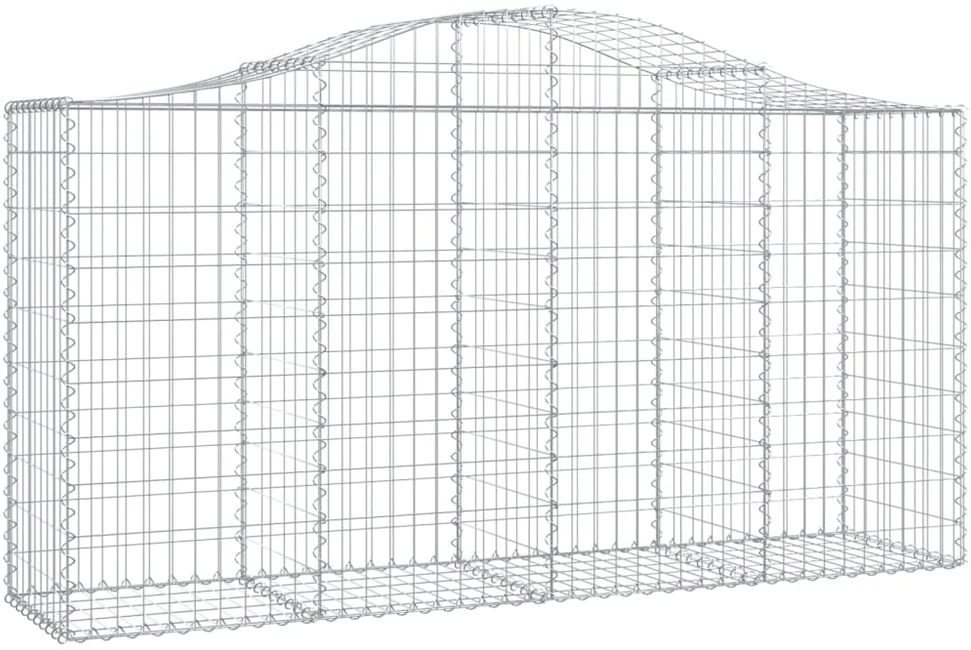 Išlenkti gabiono krepšiai, 5vnt., 200x50x100/120cm, geležis