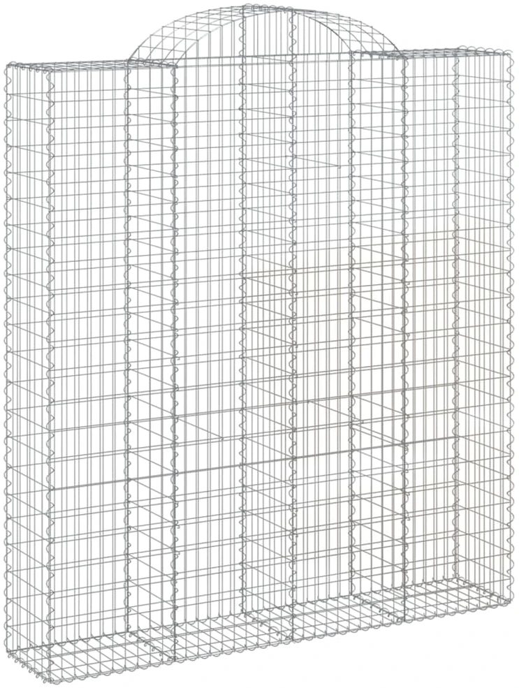 Išlenkti gabiono krepšiai, 5vnt., 200x50x220/240cm, geležis