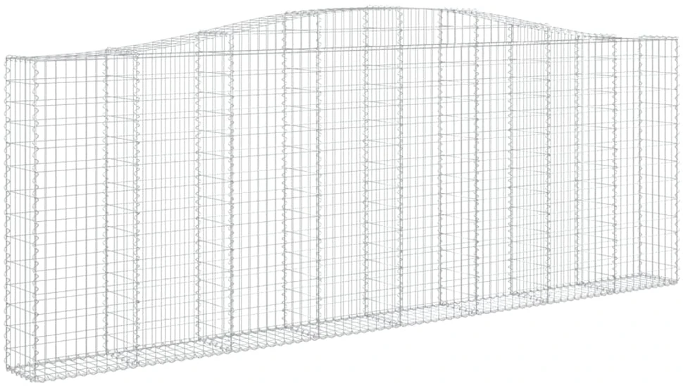 Išlenkti gabiono krepšiai, 5vnt., 400x30x140/160cm, geležis