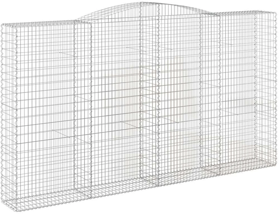 Išlenkti gabiono krepšiai, 5vnt., 400x50x220/240cm, geležis