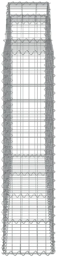Išlenkti gabiono krepšiai, 6vnt., 200x30x120/140cm, geležis