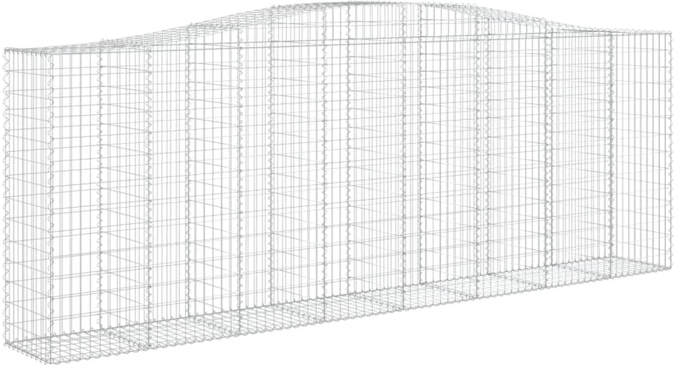 Išlenkti gabiono krepšiai, 6vnt., 400x50x140/160cm, geležis