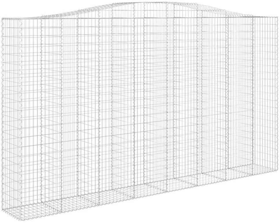 Išlenkti gabiono krepšiai, 6vnt., 400x50x220/240cm, geležis