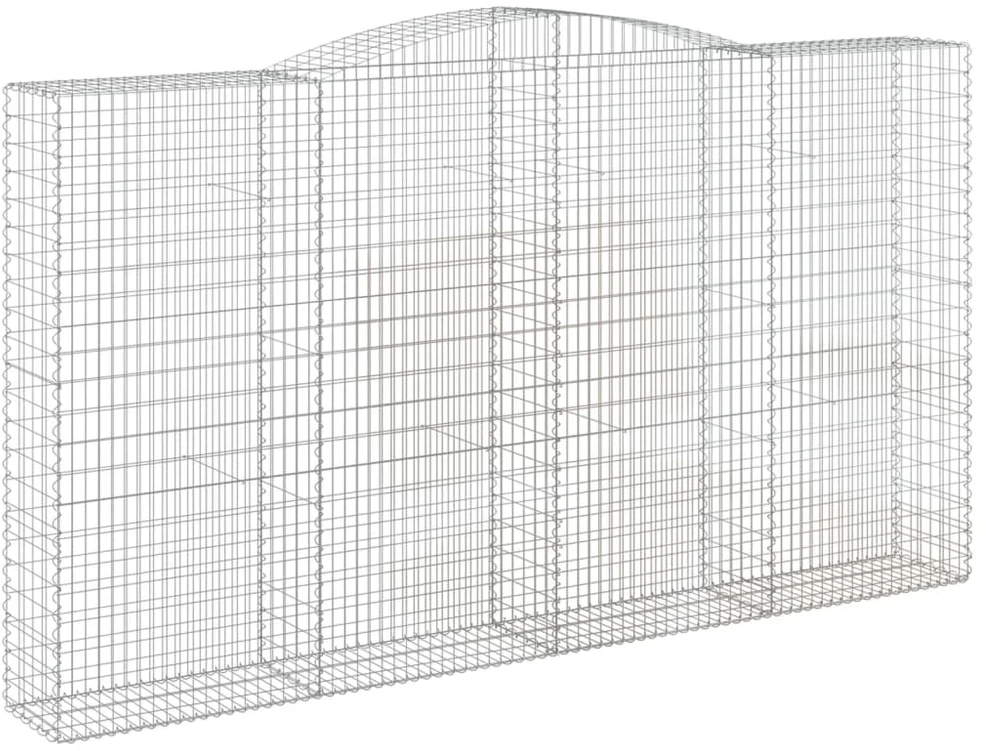 Išlenkti gabiono krepšiai, 7vnt., 400x50x220/240cm, geležis