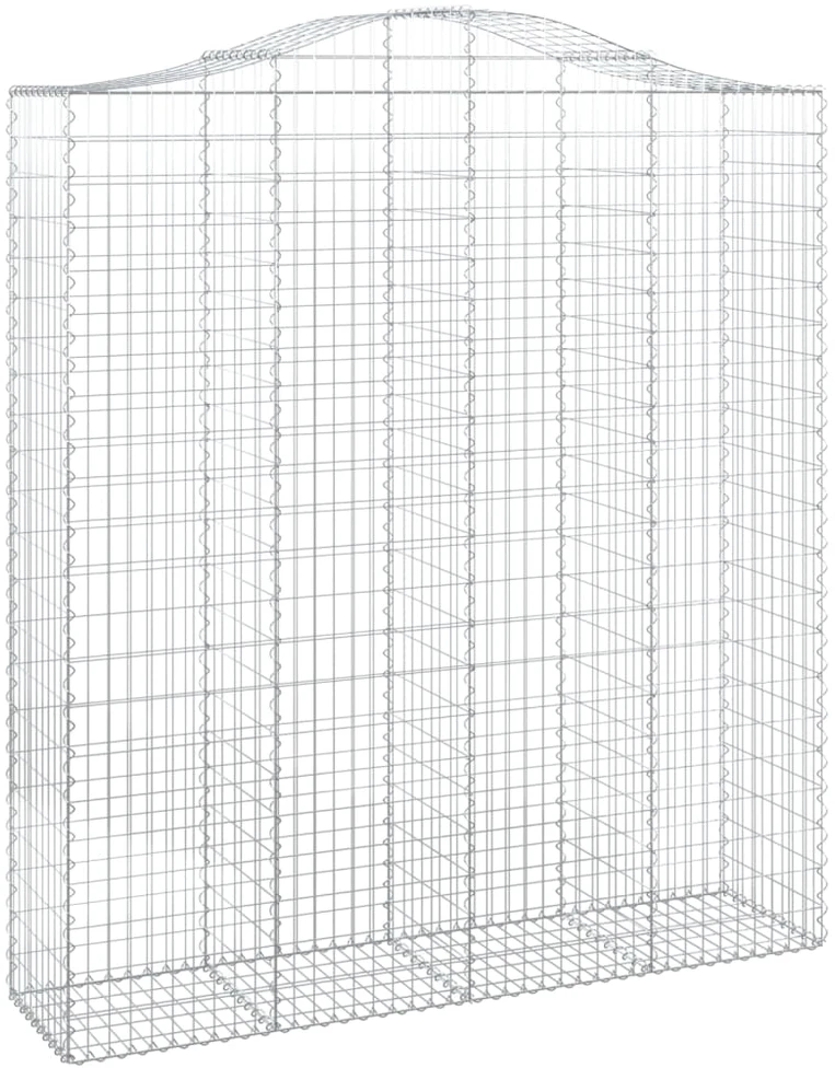 Išlenkti gabiono krepšiai, 8vnt., 200x50x220/240cm, geležis