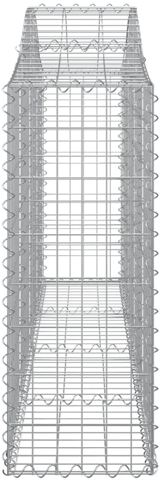 Išlenkti gabiono krepšiai, 9vnt., 200x30x80/100cm, geležis