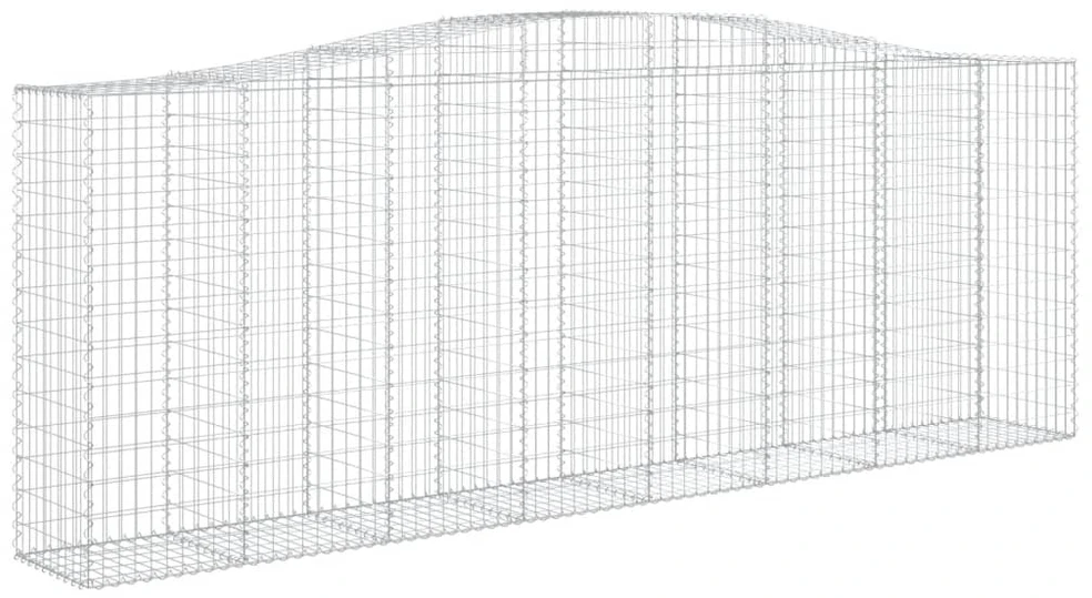 Išlenkti gabiono krepšiai, 9vnt., 400x50x140/160cm, geležis