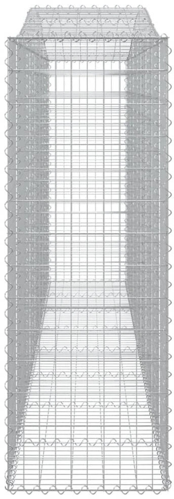 Išlenkti gabiono krepšiai, 9vnt., 400x50x140/160cm, geležis