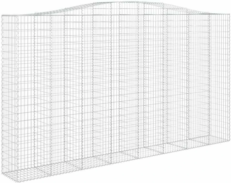 Išlenkti gabiono krepšiai, 9vnt., 400x50x220/240cm, geležis