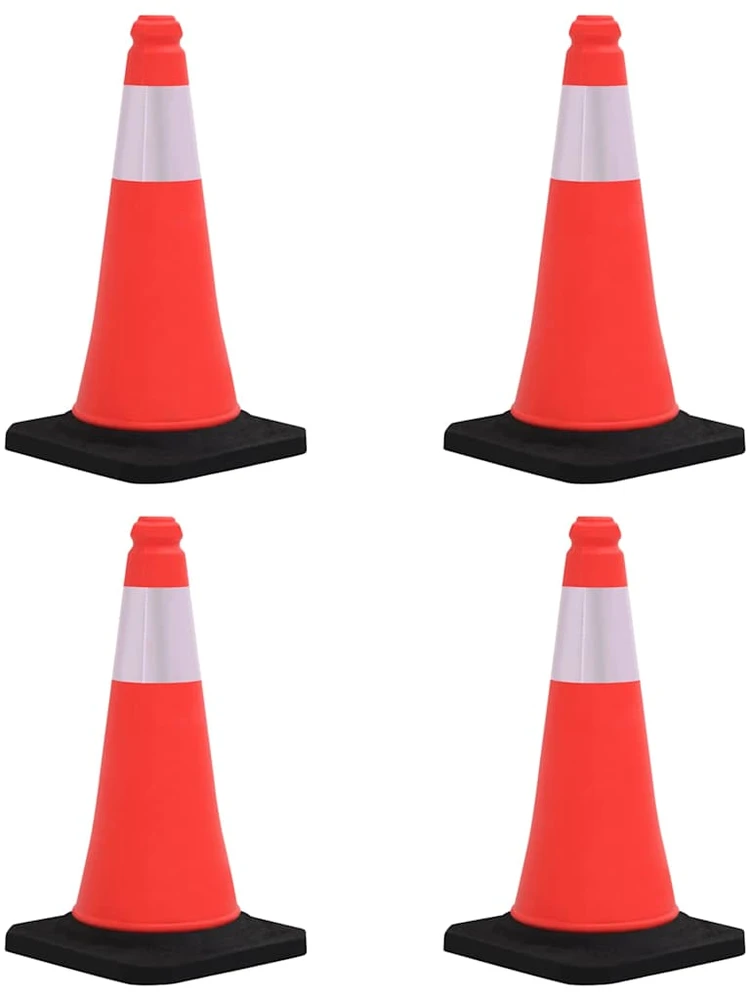 Įspėjamieji kūgiai su tvirtais pagrindais, 4vnt., 50cm