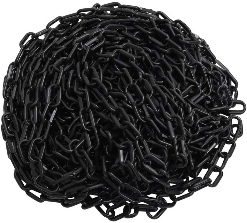 Įspėjamoji grandinė, juodos spalvos, 100m, plastikas