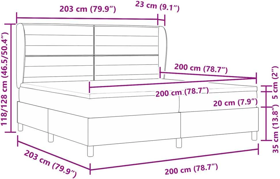Kiemas lova su čiužiniu Tamsiai rudas 200 x 200 cm audinys
