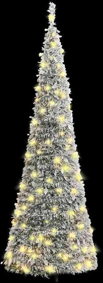 Išskleidžiama dirbtinė Kalėdų eglutė su sniegu, 120cm, 50 LED