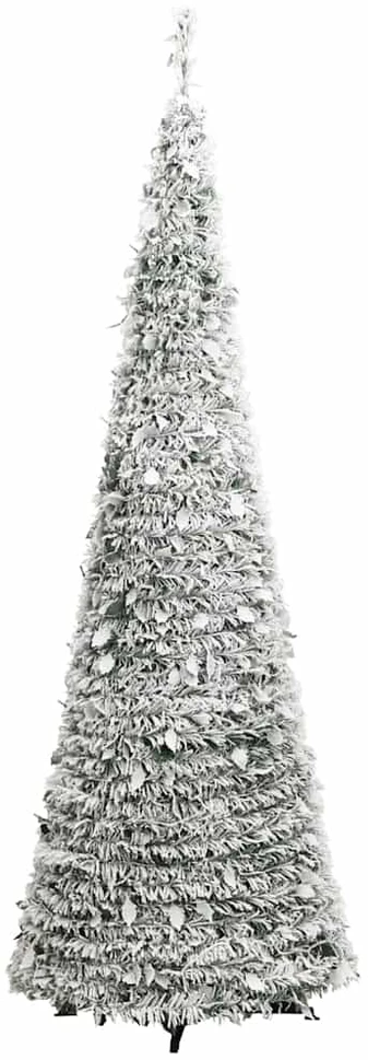 Išskleidžiama dirbtinė Kalėdų eglutė su sniegu, 150cm, 100 LED