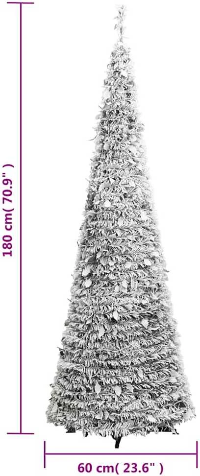 Išskleidžiama dirbtinė Kalėdų eglutė su sniegu, 180cm, 150 LED
