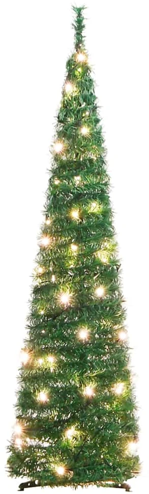 Išskleidžiama dirbtinė Kalėdų eglutė, žalia, 120cm, 50 LED