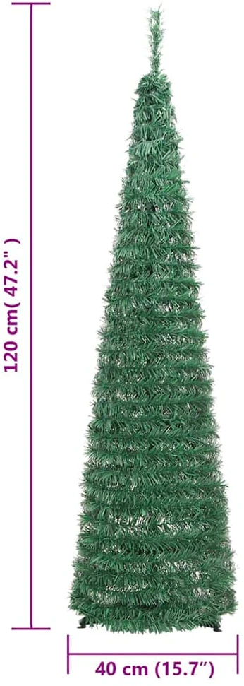 Išskleidžiama dirbtinė Kalėdų eglutė, žalia, 120cm, 50 LED