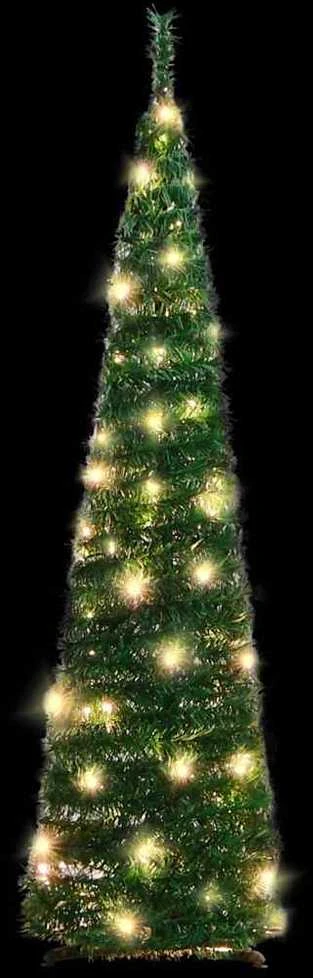 Išskleidžiama dirbtinė Kalėdų eglutė, žalia, 120cm, 50 LED