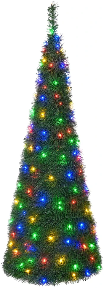 Išskleidžiama Kalėdų eglutė su LED lemputėmis 120 cm 50 LED PVC