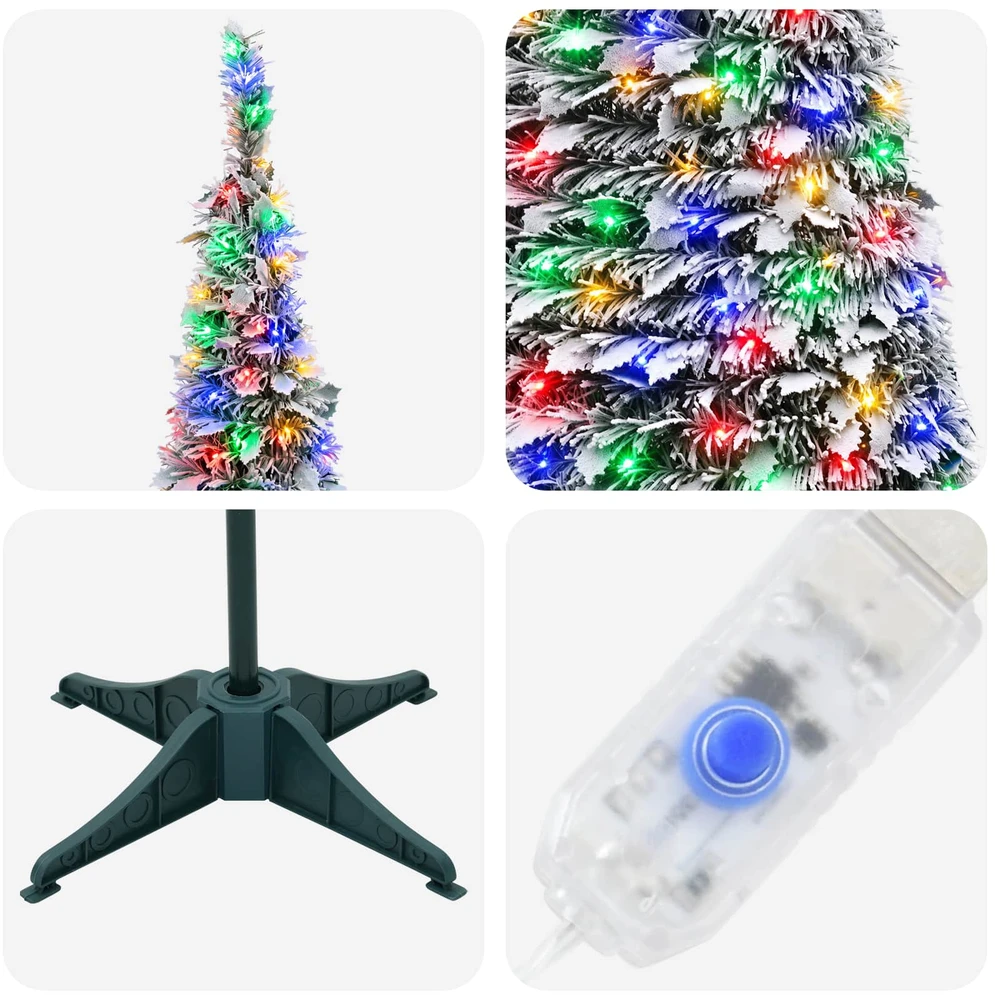 Išskleidžiama Kalėdų eglutė su LED lemputėmis 150 cm 100 LED
