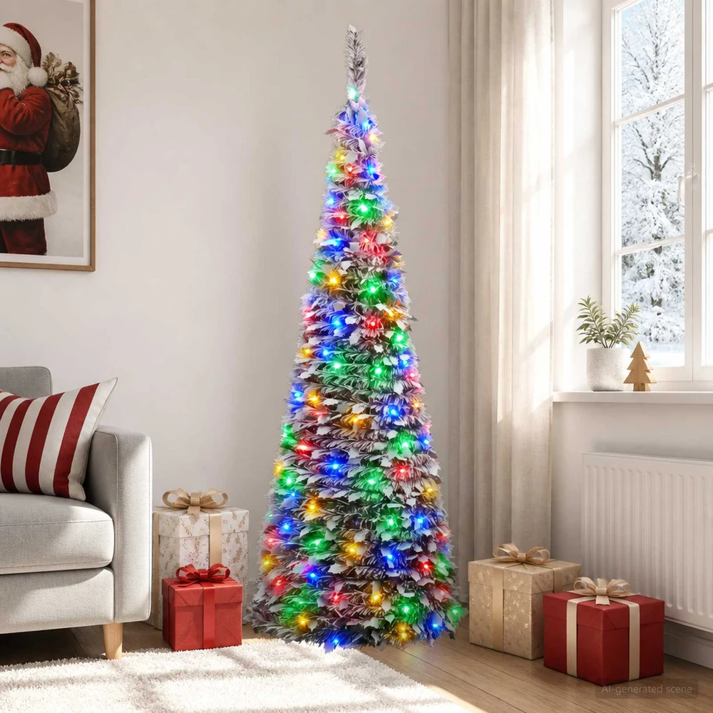 Išskleidžiama Kalėdų eglutė su LED lemputėmis 210 cm 200 LED