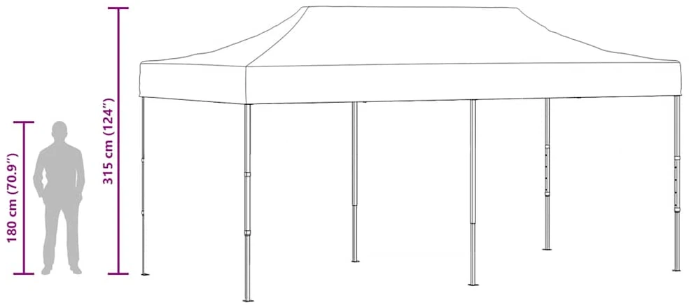 Išskleidžiama palapinė, 3x6m, kreminė balta