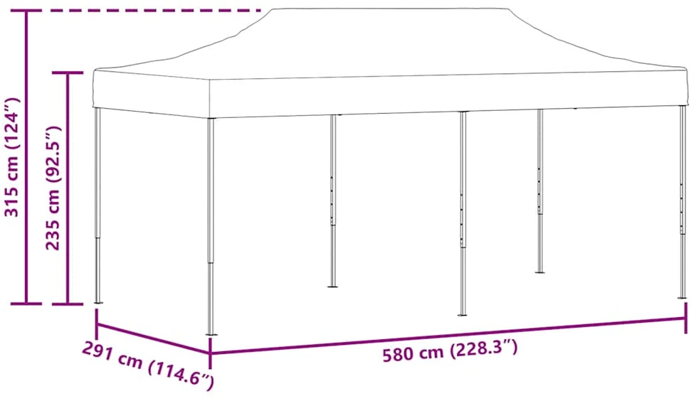 Išskleidžiama palapinė, 3x6m, kreminė balta
