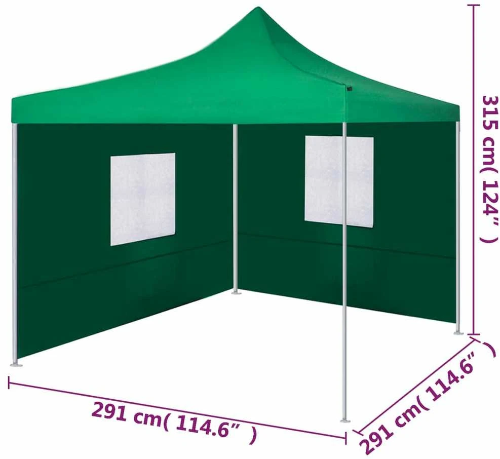 Išskleidžiama palapinė su 2 sienomis, žalia, 3x3 m