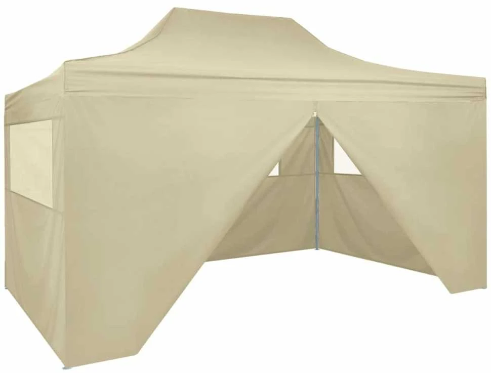 Išskleidžiama palapinė su 4 šon. sienomis, 3x4,5m, krem. balta