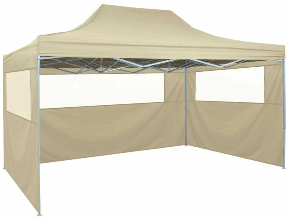 Išskleidžiama palapinė su 4 šon. sienomis, 3x4,5m, krem. balta