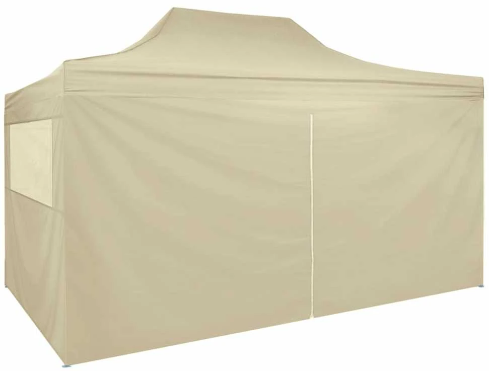 Išskleidžiama palapinė su 4 šon. sienomis, 3x4,5m, krem. balta