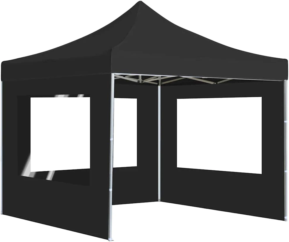 Išskleidžiama palapinė su sienomis, antracito, 2x2m, aliuminis