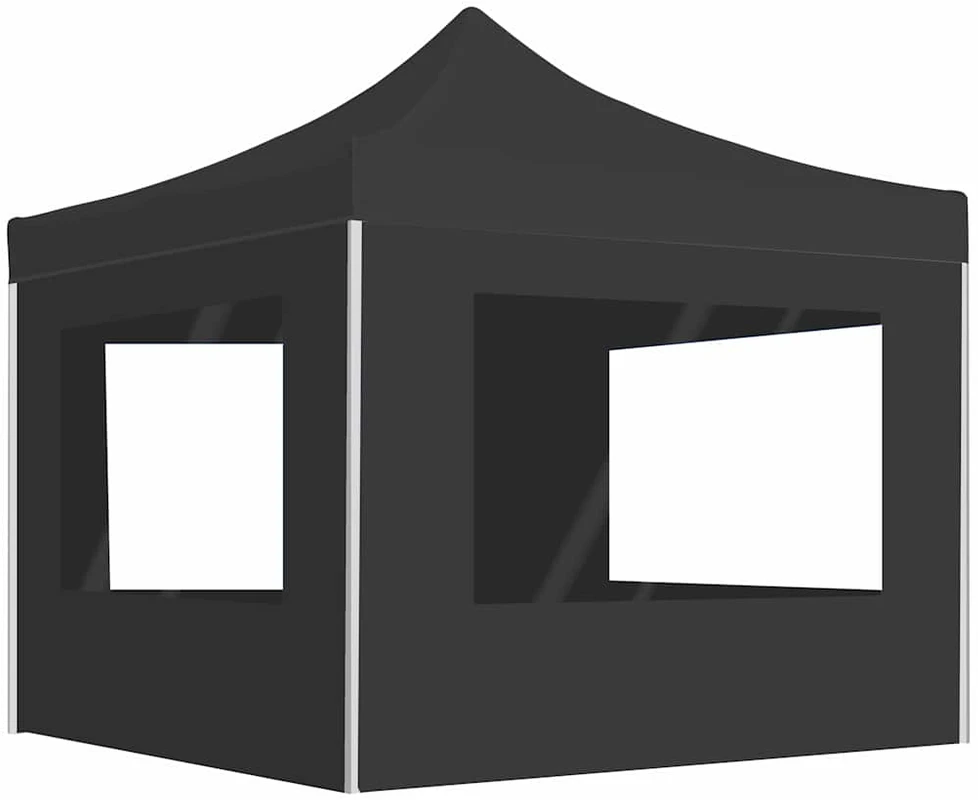 Išskleidžiama palapinė su sienomis, antracito, 2x2m, aliuminis
