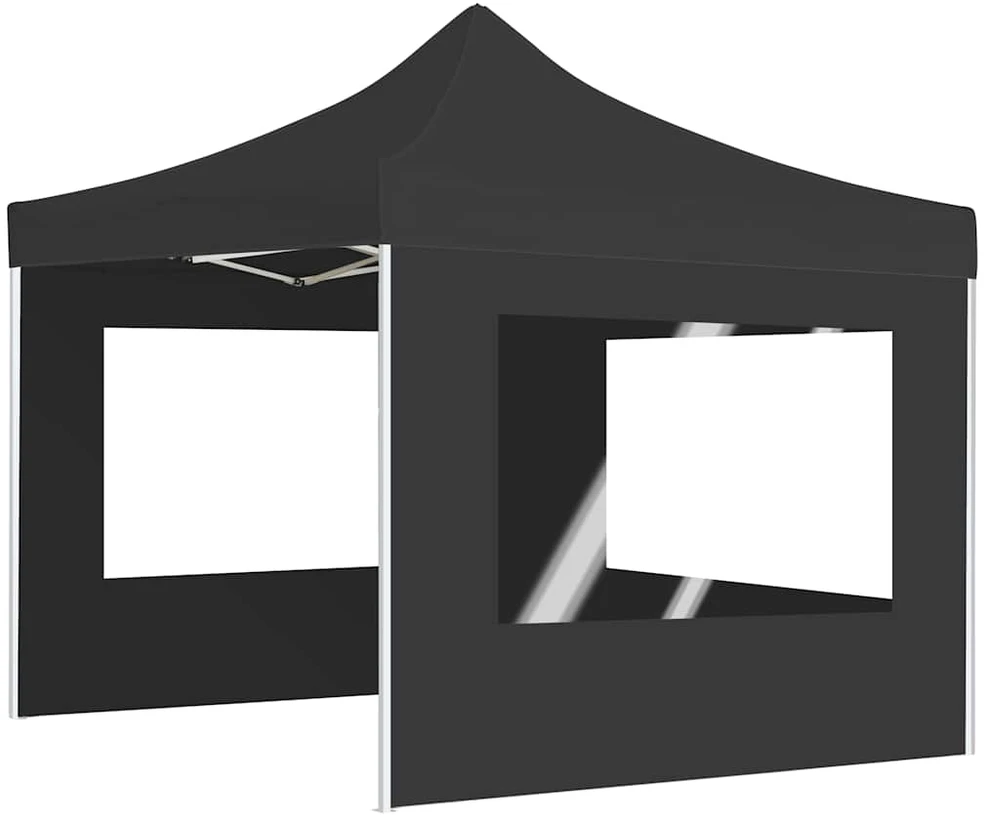 Išskleidžiama palapinė su sienomis, antracito, 2x2m, aliuminis