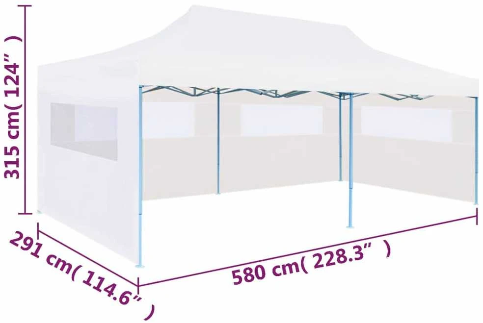 Išskleidžiama palapinė su sienomis, balta, 3x6m, plienas