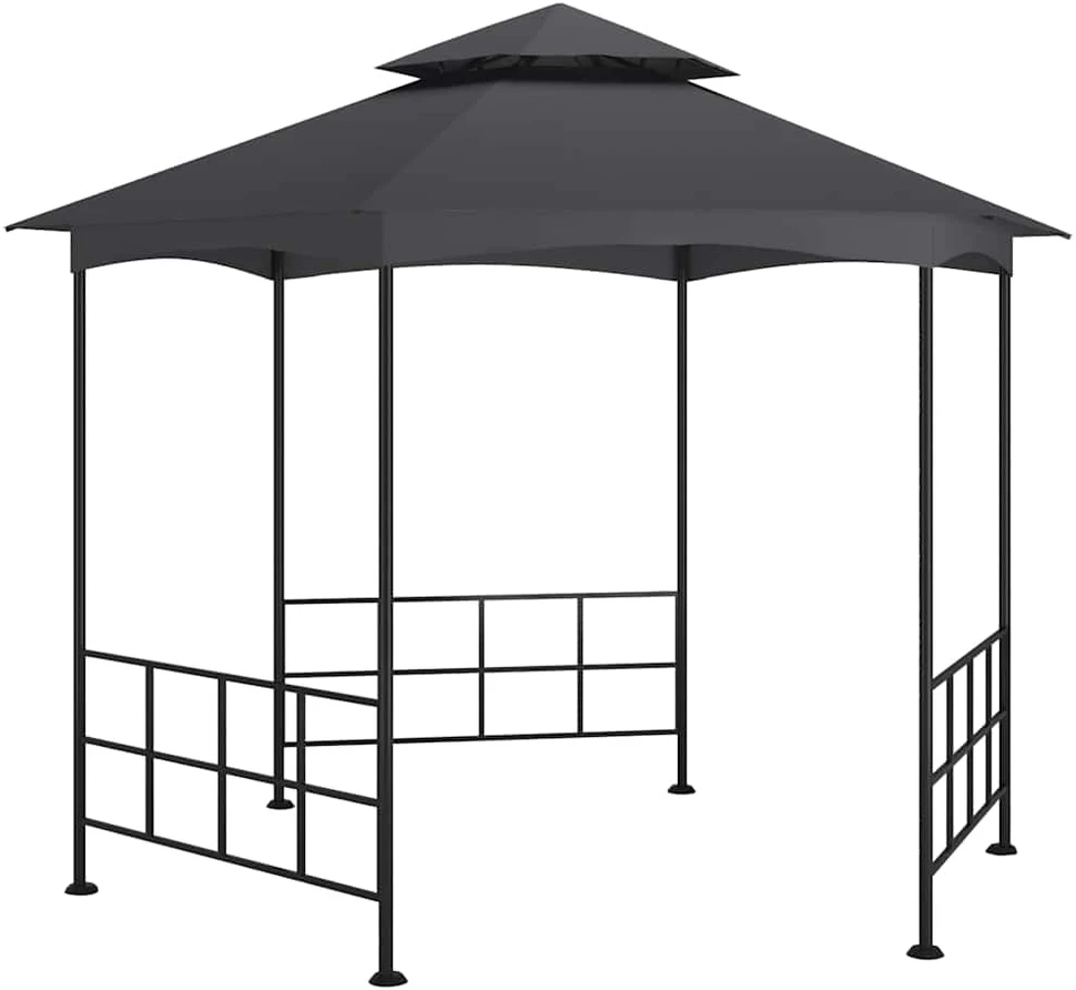 Išskleidžiama pavėsinė su šoninėmis sienomis, antracito spalva, 3,1x2,7m