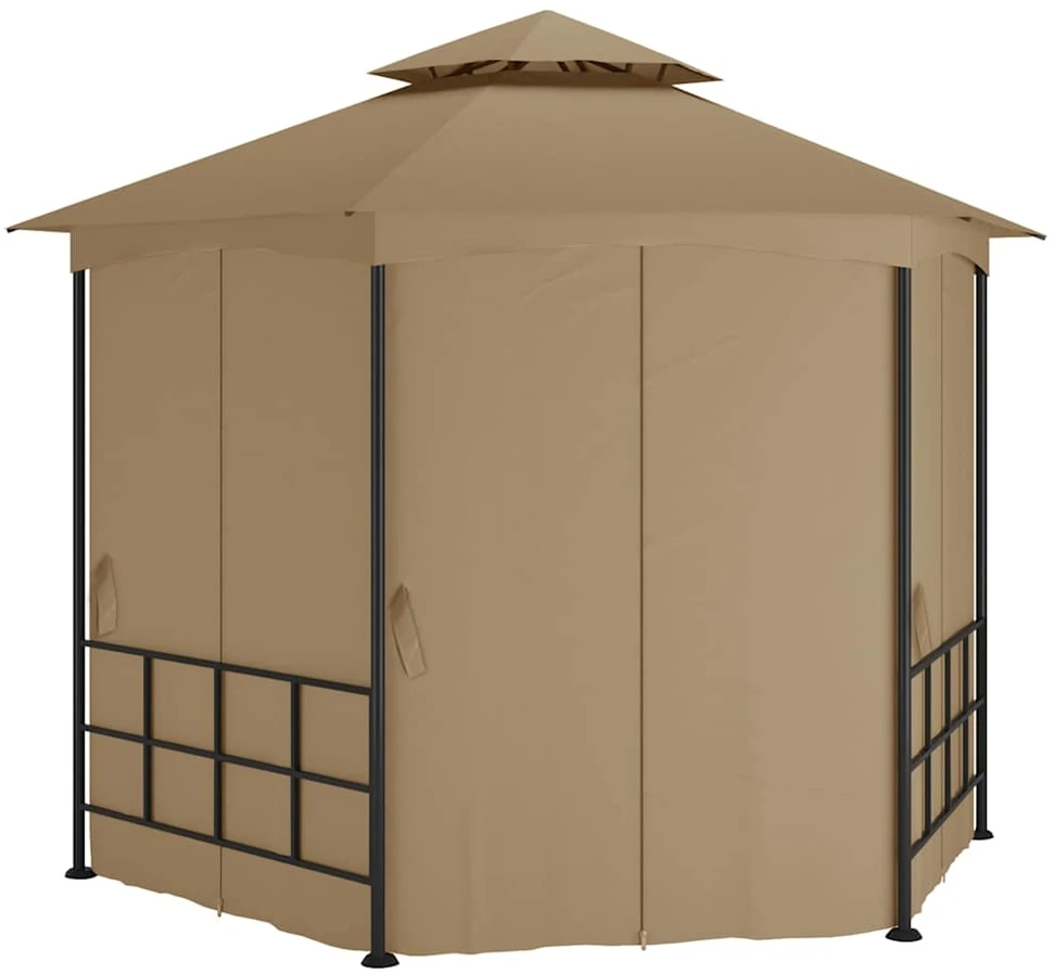 Išskleidžiama pavėsinė su šoninėmis sienomis, taupo spalva, 3,1x2,7m
