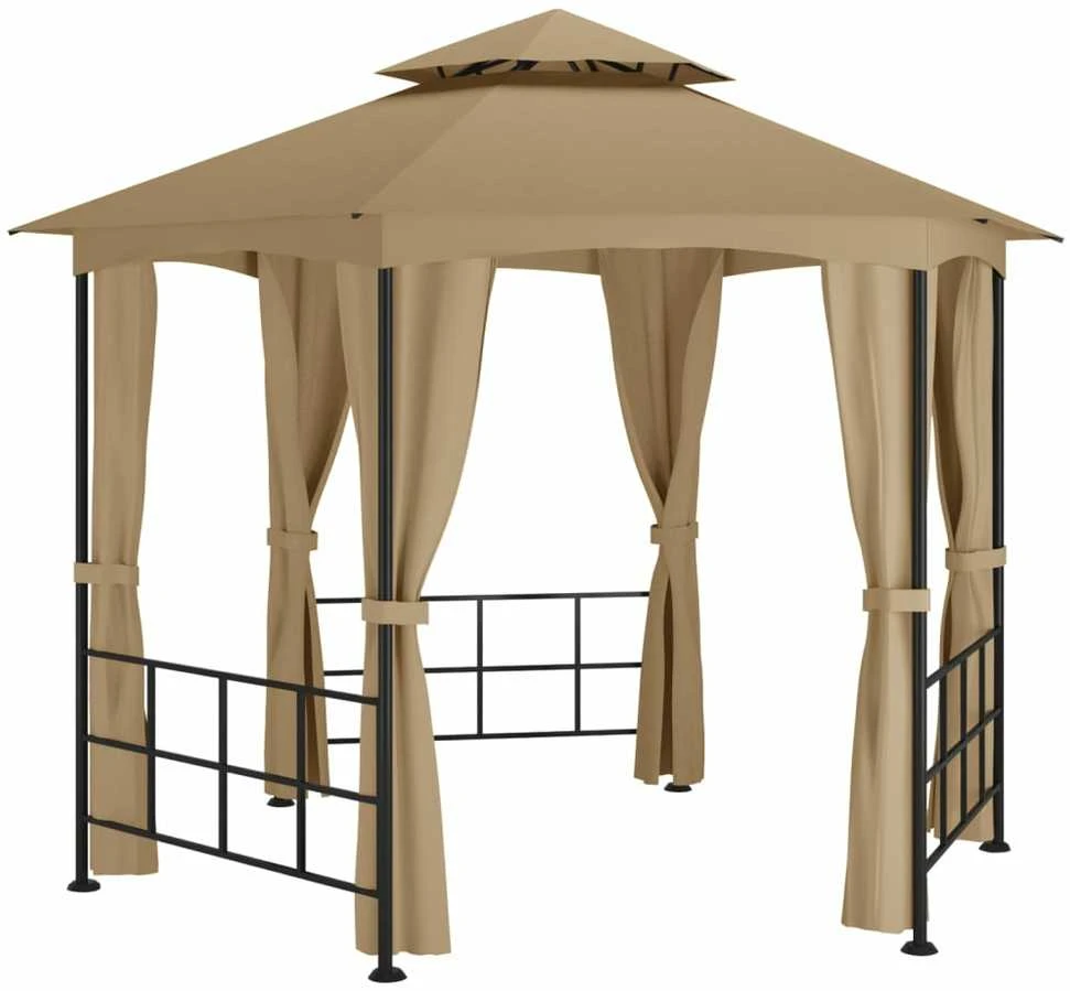 Išskleidžiama pavėsinė su šoninėmis sienomis, taupo spalva, 3,1x2,7m