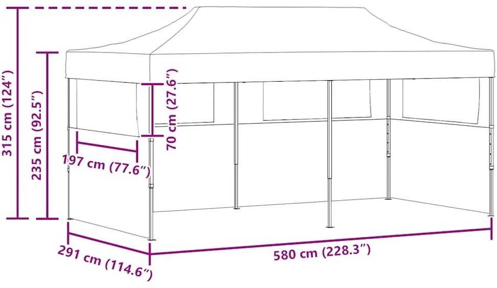 Išskleidžiama proginė palapinė, antracito spalva, 3x6m