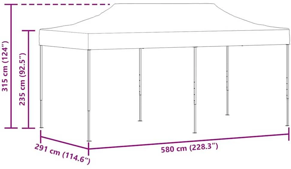 Išskleidžiama proginė palapinė, antracito spalvos, 3x6m
