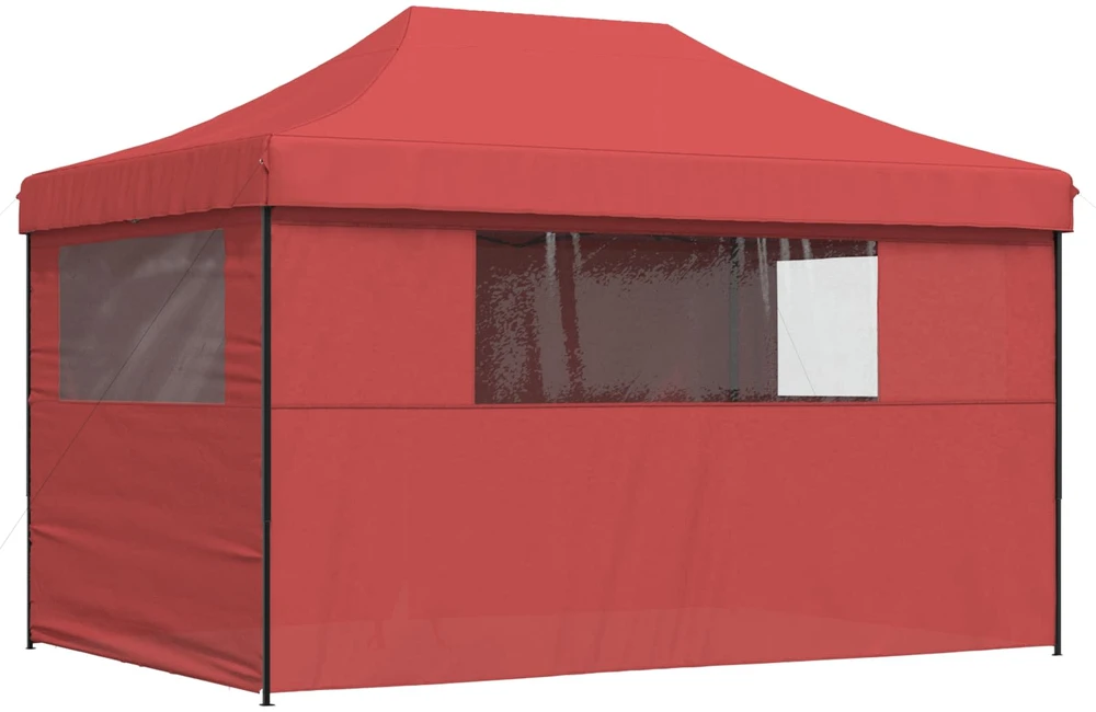 Išskleidžiama proginė palapinė su 4 šoninėmis sienomis, bordo
