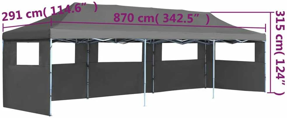 Išskleidžiama proginė palapinė su 5 šon. sien., antr. sp., 3x9m