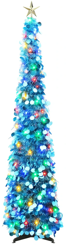 Iššokanti LED Kalėdų eglutė su žvaigžde viršūnėje 150 cm 50 LED