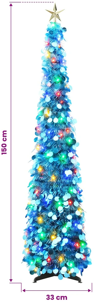 Iššokanti LED Kalėdų eglutė su žvaigžde viršūnėje 150 cm 50 LED