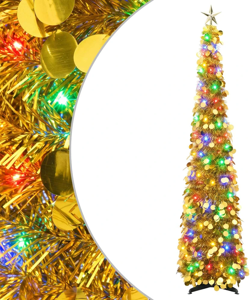 Iššokanti LED Kalėdų eglutė su žvaigžde viršūnėje 120 cm 50 LED