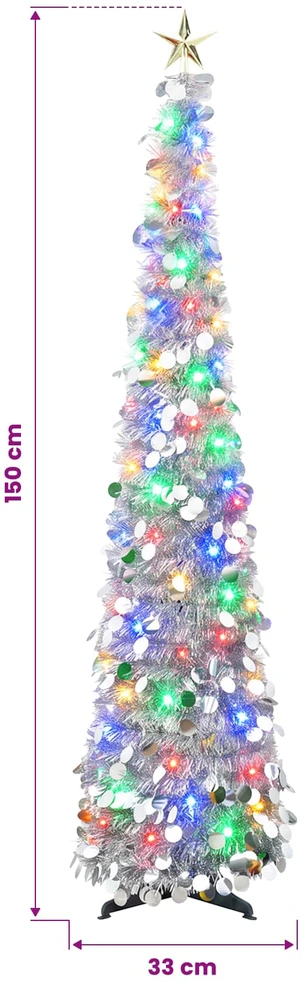 Iššokanti LED Kalėdų eglutė su žvaigžde viršūnėje 150 cm 50 LED