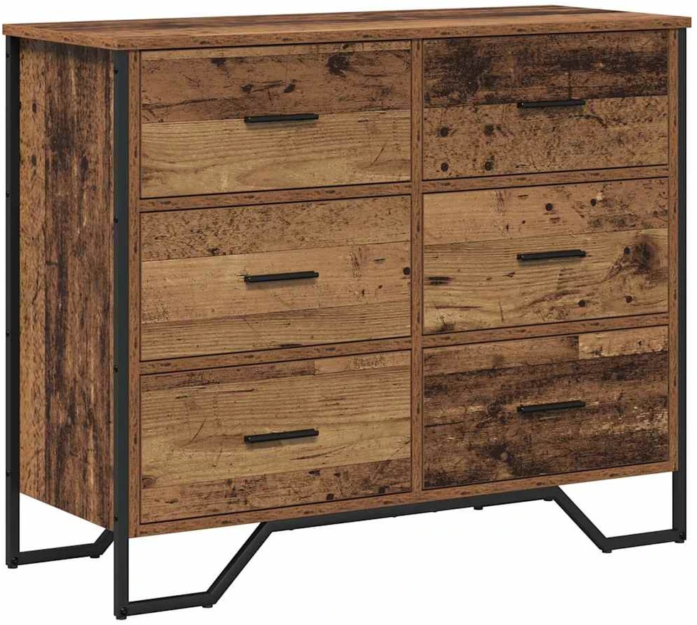 Ištraukalas spinta 6-Dėžė Senas medis 91 x 35,5 x 74,5 cm