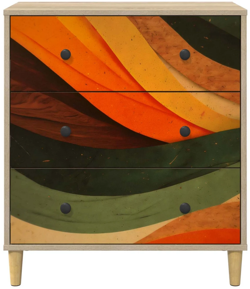 Ištraukalas spinta BONN Retro bangos spauda 66 x 36,5 x 75 cm
