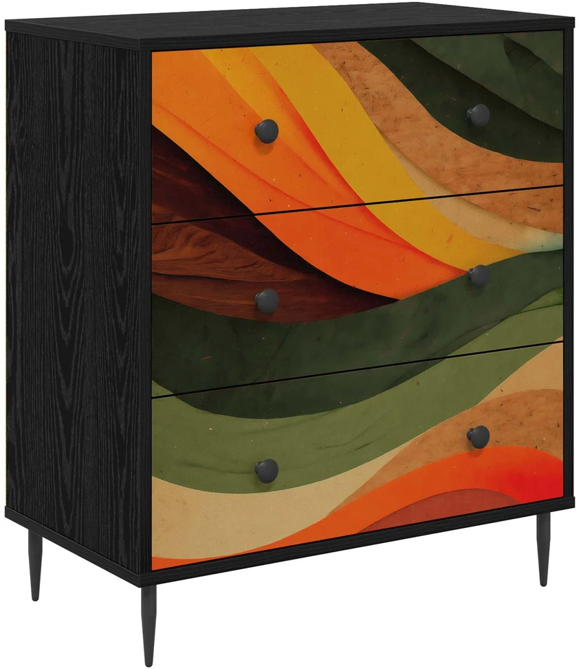 Ištraukalas spinta BONN Retro bangos spauda 66 x 36,5 x 76 cm